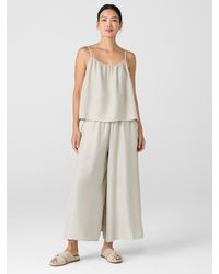 Eileen Fisher - Washed Silk Skirt Pant - Lyst