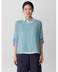 Eileen Fisher - Peruvian Organic Cotton Cord Crew Neck Top - Lyst