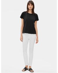 Eileen Fisher - Organic Cotton Slub Short-sleeve Tee - Lyst