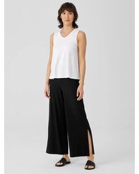Eileen Fisher - Stretch Jersey Knit Pant With Slits - Lyst