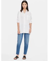 Eileen Fisher - Organic Cotton Denim Tapered Ankle Jean - Lyst