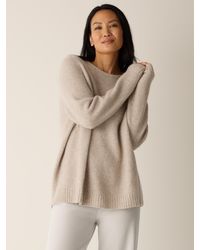 Eileen Fisher - Cashmere Silk Boucle Bliss Crew Neck Long Top - Lyst
