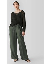 Eileen Fisher - Washed Silk Cargo Pant - Lyst