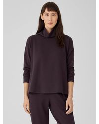Eileen Fisher - Cozy Brushed Terry Hug Funnel Neck Top - Lyst