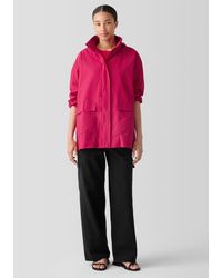 Eileen Fisher - Light Cotton Nylon Stand Collar Jacket - Lyst