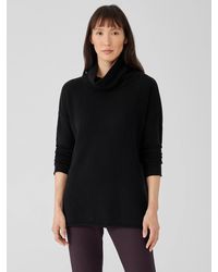 Eileen Fisher - Cotton And Recycled Cashmere Turtleneck Top - Lyst