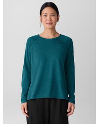 Eileen Fisher - Superfine Merino Crew Neck Top In Regenerative Wool - Lyst