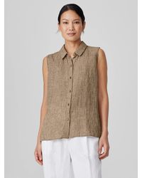 Eileen Fisher - Organic Handkerchief Linen Sleeveless Shirt - Lyst