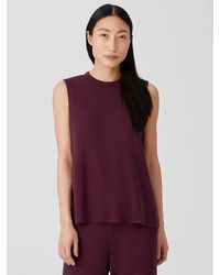 Eileen Fisher - Ribbed Organic Cotton Blend Tank - Lyst