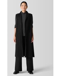 Eileen Fisher - Lightweight Boiled Wool Shawl Collar Vest In Regenerative Wool - Lyst