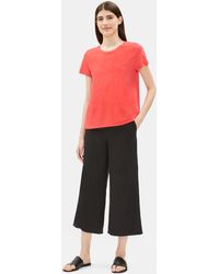 Eileen Fisher - Organic Cotton Slub Short-sleeve Tee - Lyst