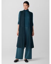 Eileen Fisher - Lightweight Boiled Wool Shawl Collar Vest In Regenerative Wool - Lyst