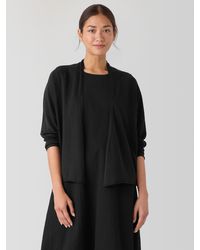 Eileen Fisher - Organic Linen Cotton High Collar Cardigan - Lyst