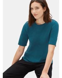 Eileen Fisher - Organic Cotton Slub Elbow-sleeve Tee - Lyst