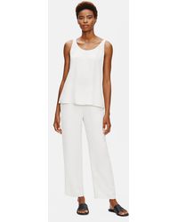 Eileen Fisher - System Silk Georgette Straight Ankle Pant - Lyst