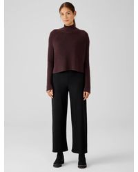 Eileen Fisher - Boiled Wool Jersey Wide-leg Pant - Lyst