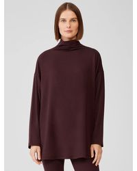 Eileen Fisher - Cozy Brushed Terry Hug Funnel Neck Top - Lyst