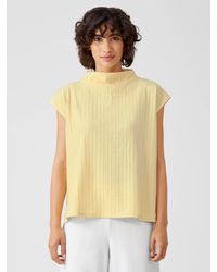 Eileen Fisher - Washable Stretch Rib Funnel Neck Square Top - Lyst