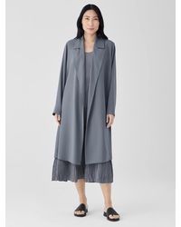 Eileen Fisher - Silk Georgette Crepe Trench Coat - Lyst