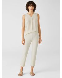 Eileen Fisher - Washable Stretch Crepe Pant With Slits - Lyst