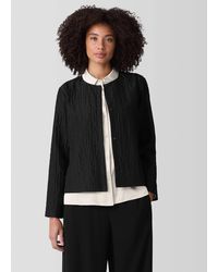 Eileen Fisher - Silk Habutai Quilted Round Neck Jacket - Lyst