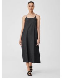 Eileen Fisher - Airy Organic Cotton Twill Cami Dress - Lyst