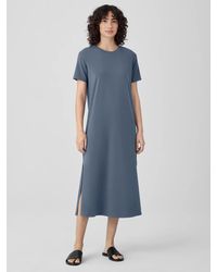Eileen Fisher - Stretch Organic Pima Cotton Midi T-shirt Dress - Lyst