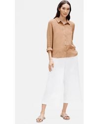 Eileen Fisher - Organic Cotton Poplin Wide Cropped Pant - Lyst