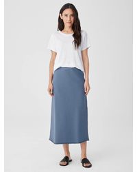 Eileen Fisher - Organic Cotton French Terry A-line Skirt - Lyst