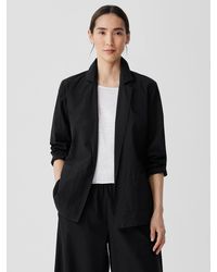 Eileen Fisher - Washed Organic Cotton Poplin Blazer - Lyst