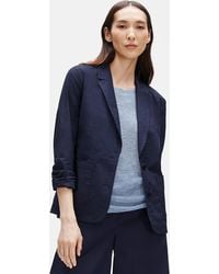Eileen Fisher - Organic Cotton Poplin Shaped Blazer - Lyst
