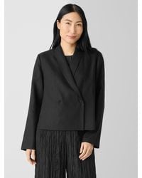 Eileen Fisher - Textured Silk Weave Shawl Collar Jacket - Lyst