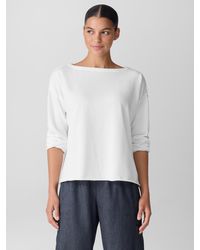 Eileen Fisher - Lightweight Organic Cotton Terry Box-top - Lyst