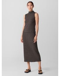 Eileen Fisher - Bubble Jacquard Funnel Neck Top - Lyst