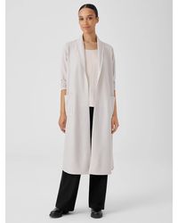 Eileen Fisher - Boiled Wool Jersey High Collar Jacket - Lyst