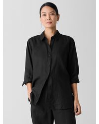 Eileen Fisher - Organic Handkerchief Linen Classic Collar Shirt - Lyst