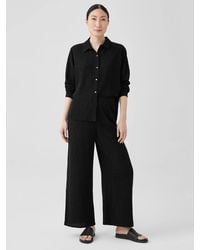 Eileen Fisher - Woven Plisse Straight Pant - Lyst