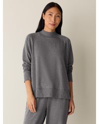 Eileen Fisher - Cozy Brushed Terry Hug Mock Neck Top - Lyst
