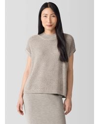 Eileen Fisher - Merino Mock Neck Top In Regenerative Wool - Lyst