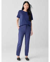 Eileen Fisher - Washable Flex Ponte Tapered Trouser Pant - Lyst