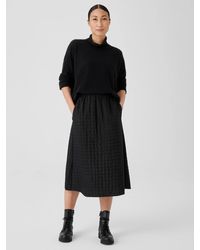 Eileen Fisher - Silk Habutai Quilted A-line Skirt - Lyst