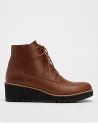 Eileen Fisher - Crew Leather Lace-up Bootie - Lyst