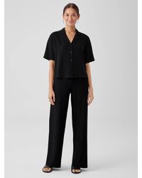 Eileen Fisher - Washable Stretch Crepe High-waisted Wide Pant - Lyst