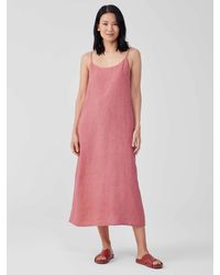 Eileen Fisher - Washed Organic Linen Délavé Cami Dress - Lyst