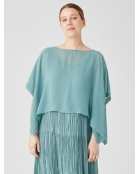 Eileen Fisher - Organic Linen Cotton Airy Tuck Cropped Cardigan - Lyst