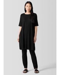Eileen Fisher - Textured Stretch Rib Ballet Neck Top - Lyst