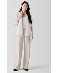 Eileen Fisher - Felted Wool Jersey Wide-leg Long Pant In Regenerative Wool - Lyst