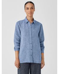 Eileen Fisher - Yarn-dyed Handkerchief Organic Linen Shirt - Lyst