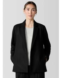 Eileen Fisher - Felted Wool Jersey Blazer In Regenerative Wool - Lyst