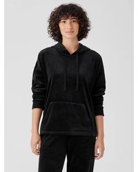 Eileen Fisher - Cozy Velour Knit Hooded Top - Lyst